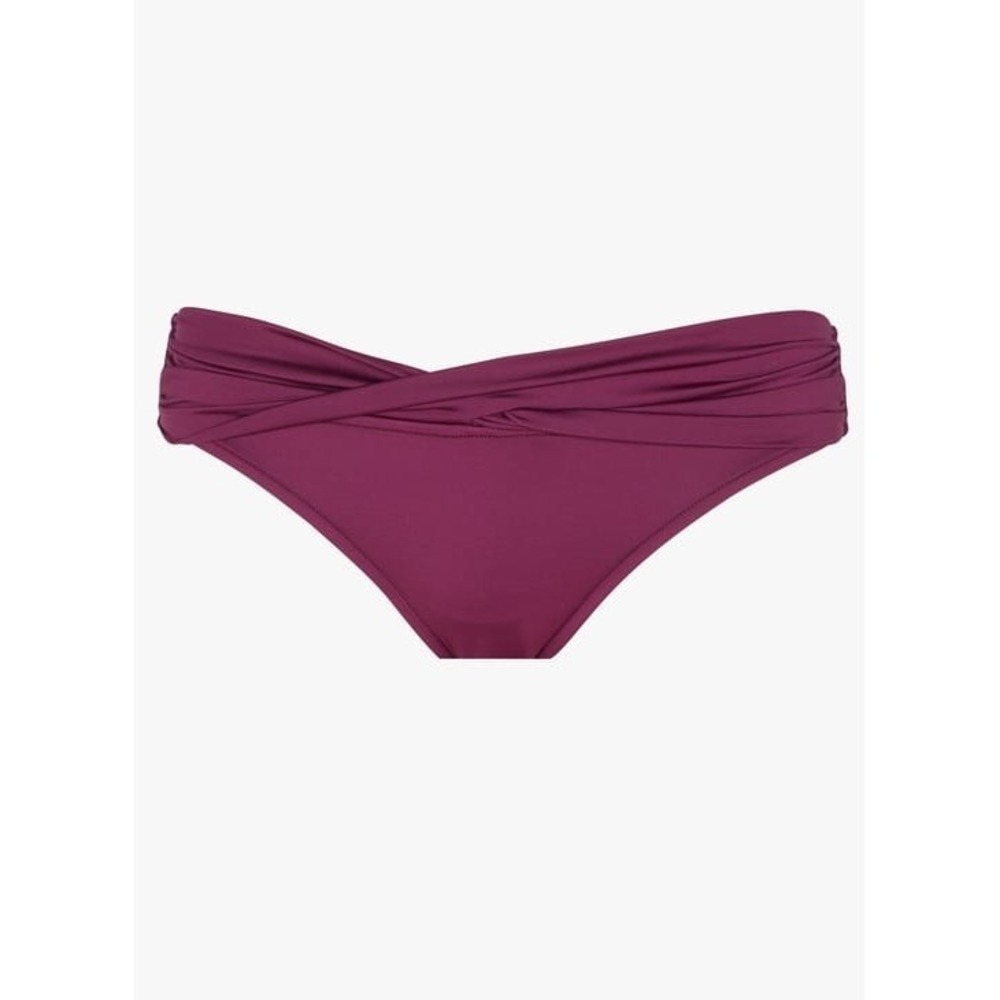 NWOT Seafolly 6 USA Solid Twist Hipster Bikini Bottom Wine 117853